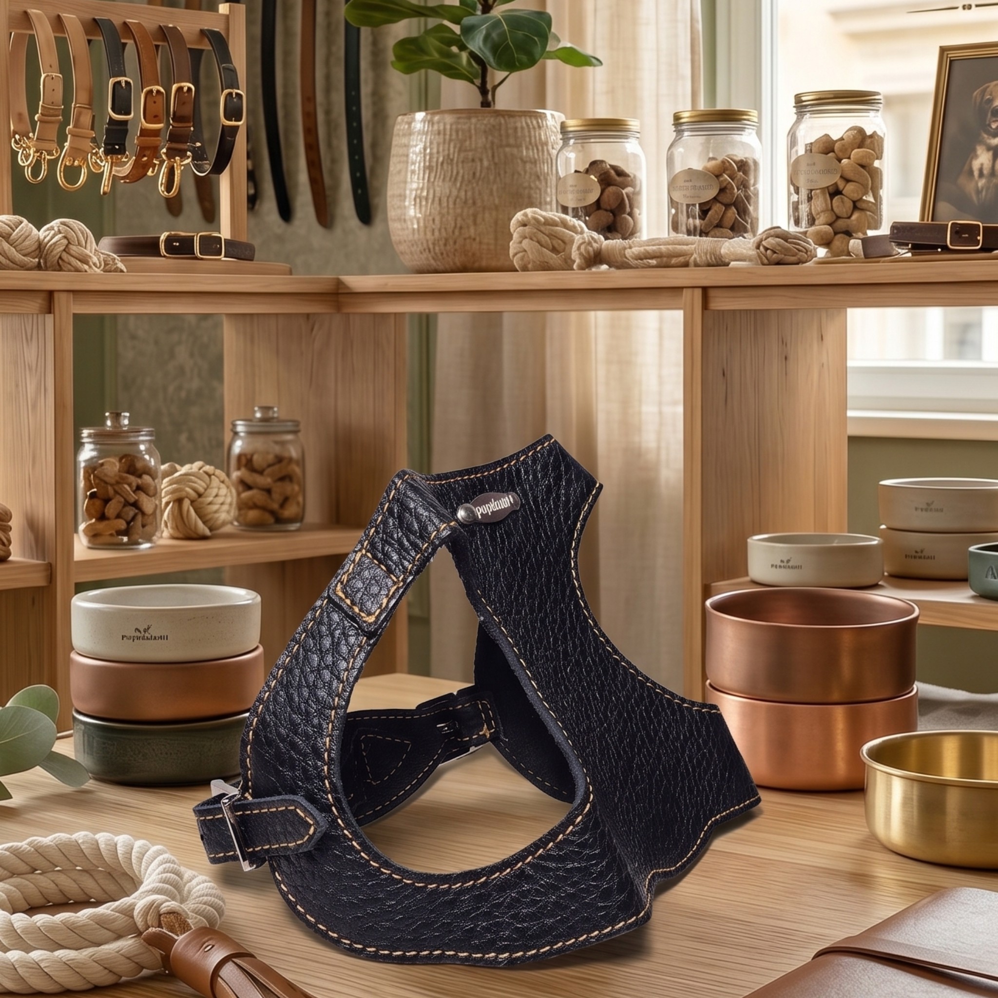 Pettorina Bustier in Vera Pelle per Cani